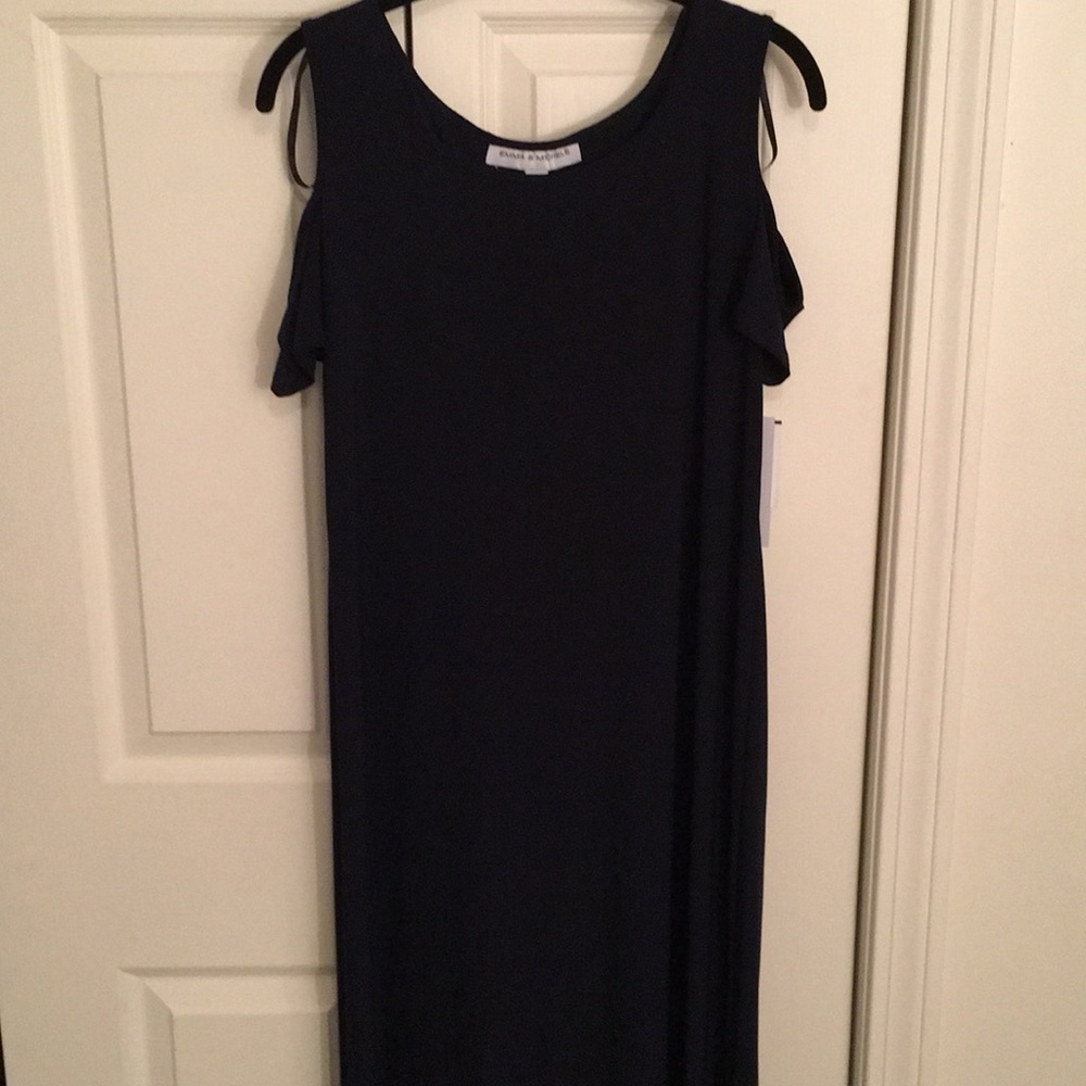 Navy Cold shoulder maxi dress